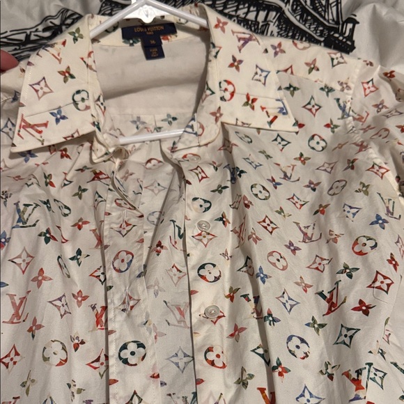 Louis Vuitton Cream Multicolor Monogram Shirt